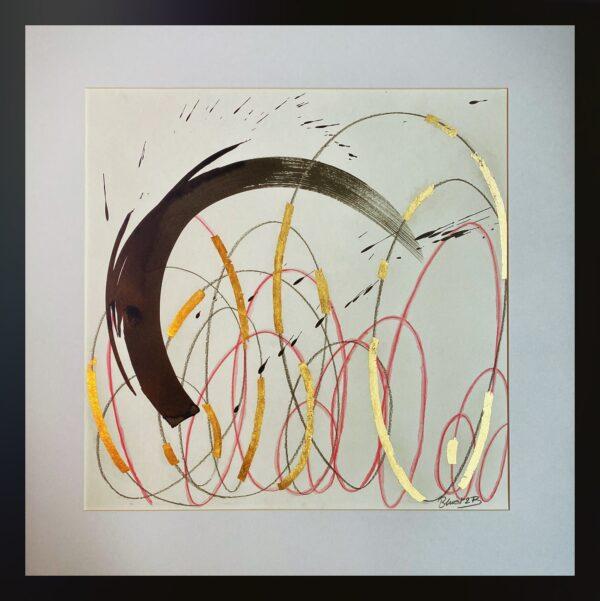 Voici un tableau peint avec différents matériaux. Oeuvre abstraite. Disponible sur www.paragone-concept.com